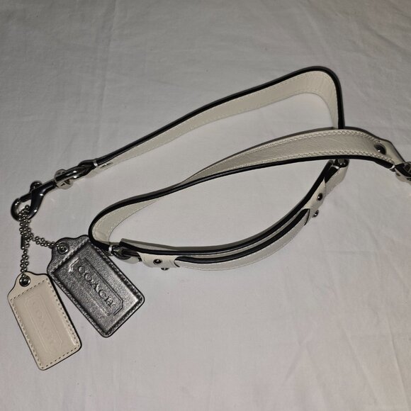 Coach F17096 Ashley Spectator Gray & Cream REPLACEMENT Shoulder Strap+Hang Tags - Picture 2 of 2